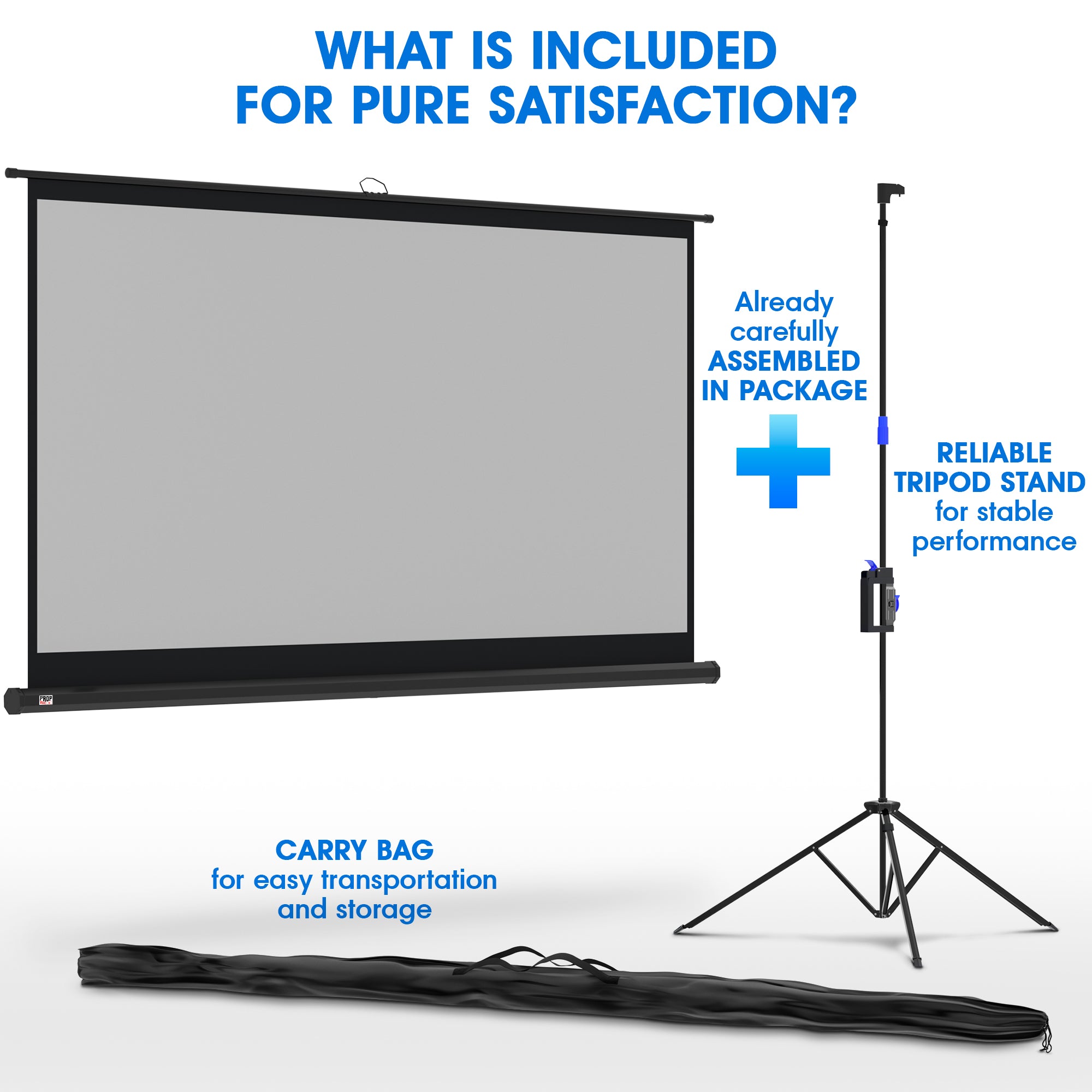 Portable Projector Screen with Stand 100 inch PropVue